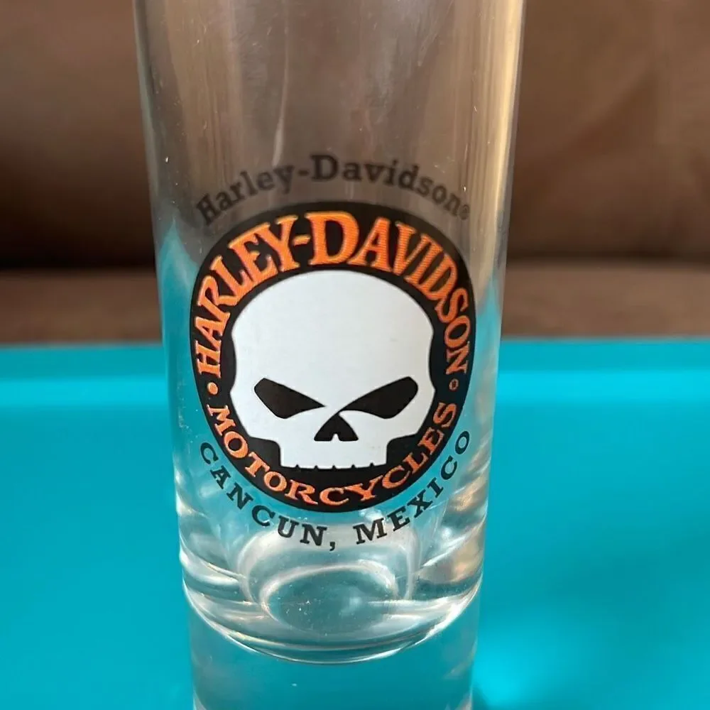 Harley Davidson Cancun Mexico 4” Double Shot Glass‎